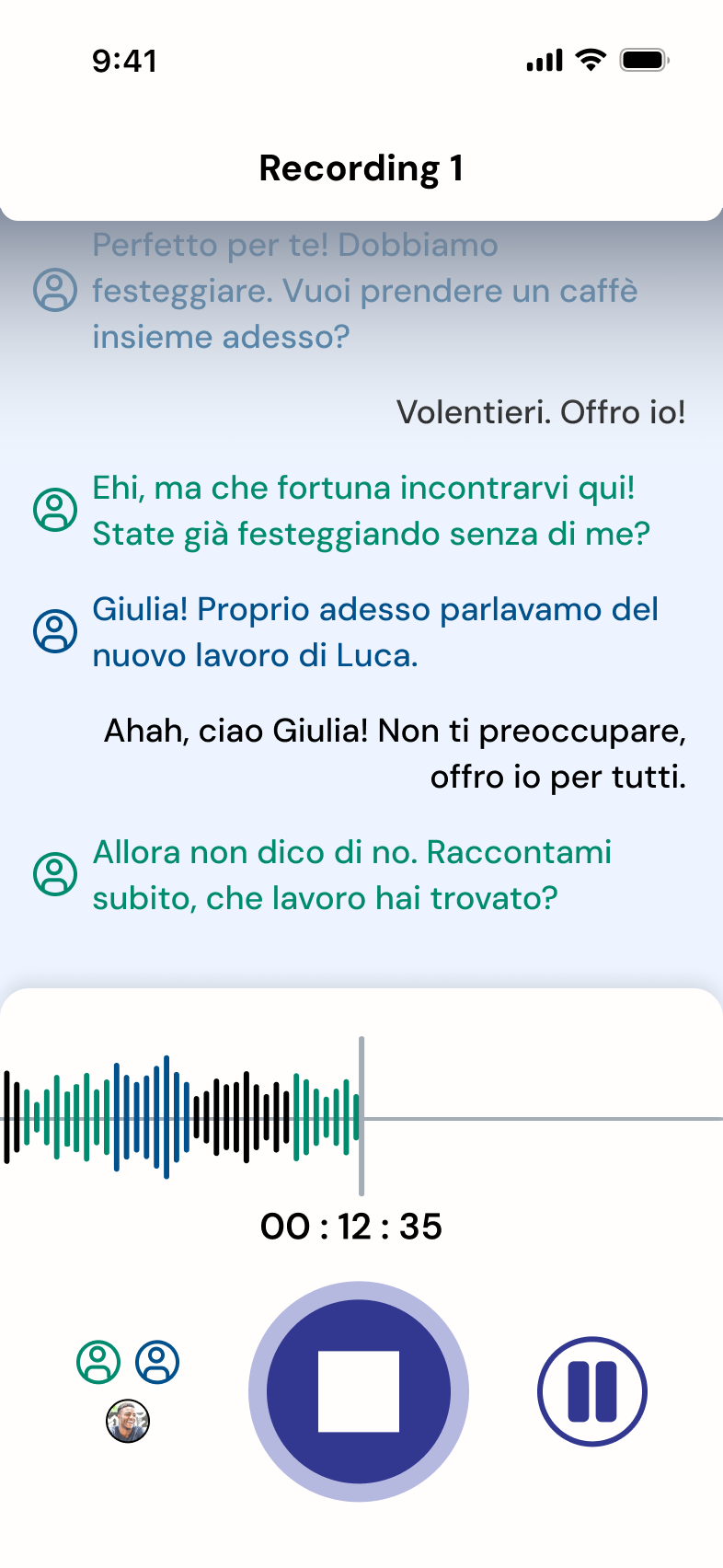 Recording conversation screen