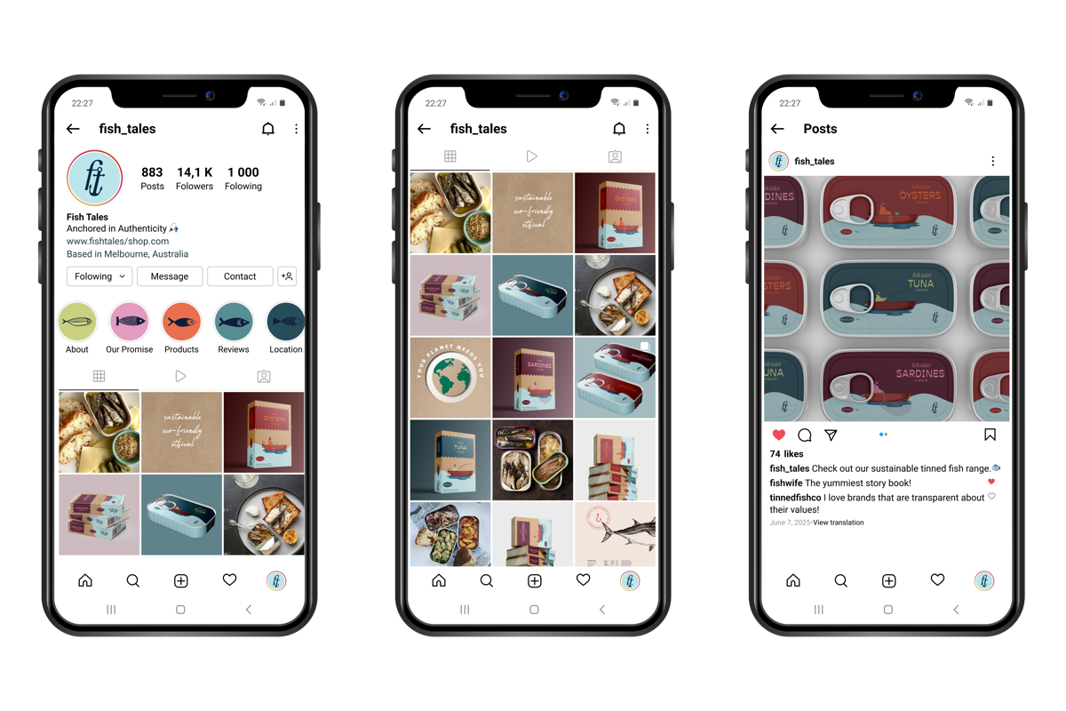Fish Tales Instagram layout system