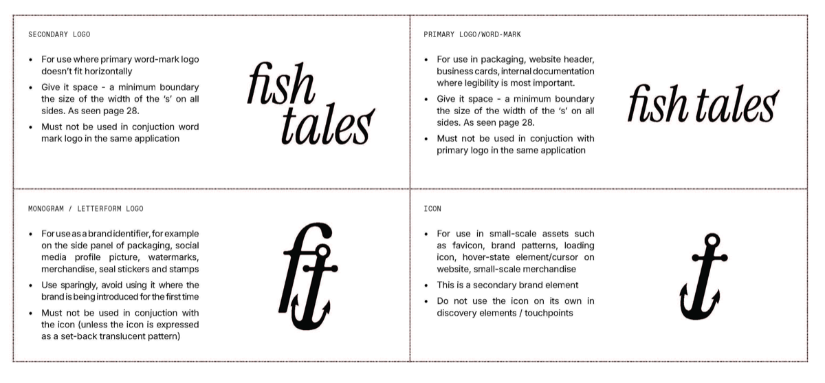 Fish Tales logo system