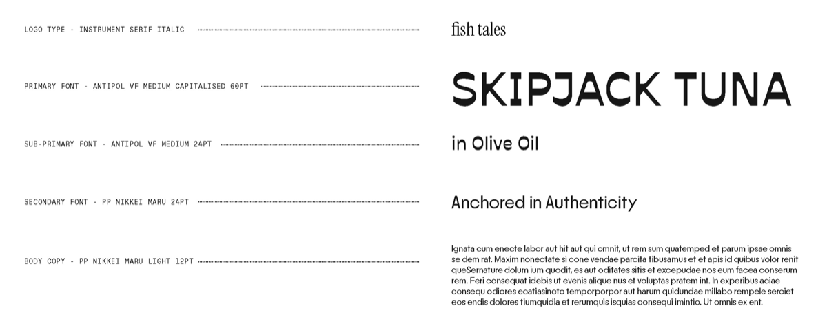 Fish Tales typography system