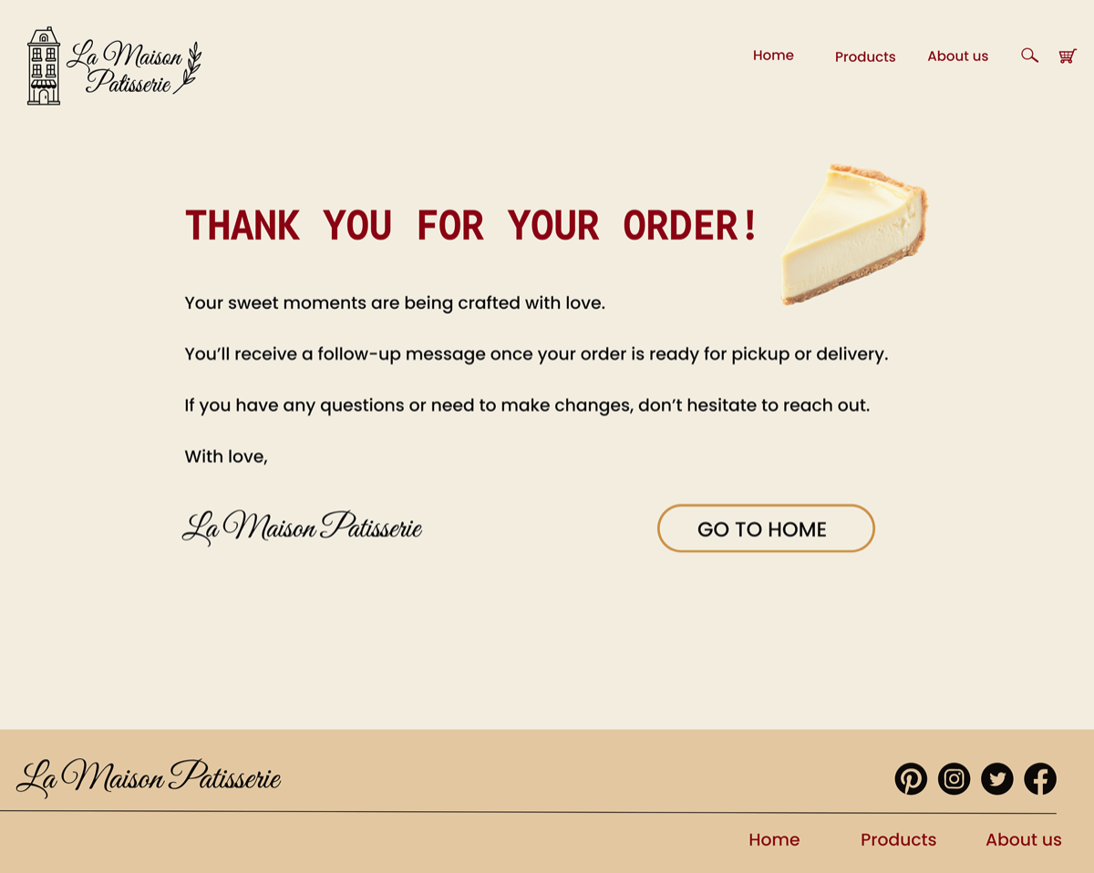 Checkout flow step: confirmation